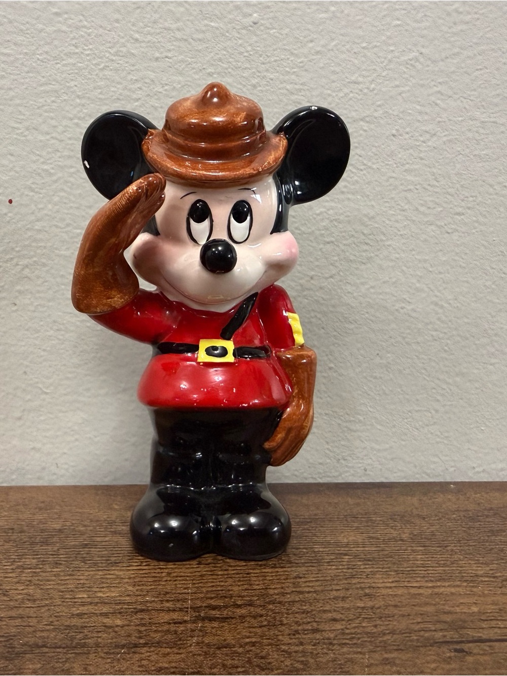 Vintage Ceramic RCMP Mickey Mouse Figurine